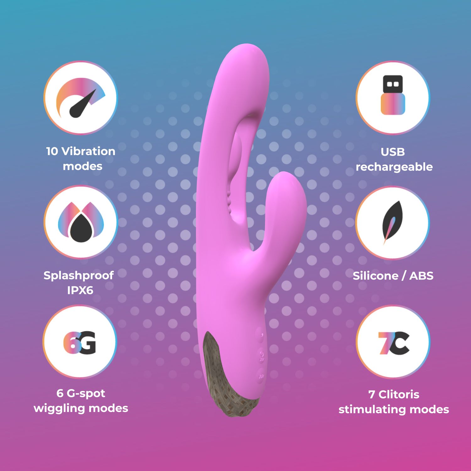 Good Vibes Only - Rabbit Vibrator Moving Finger - Paars - Afbeelding 3