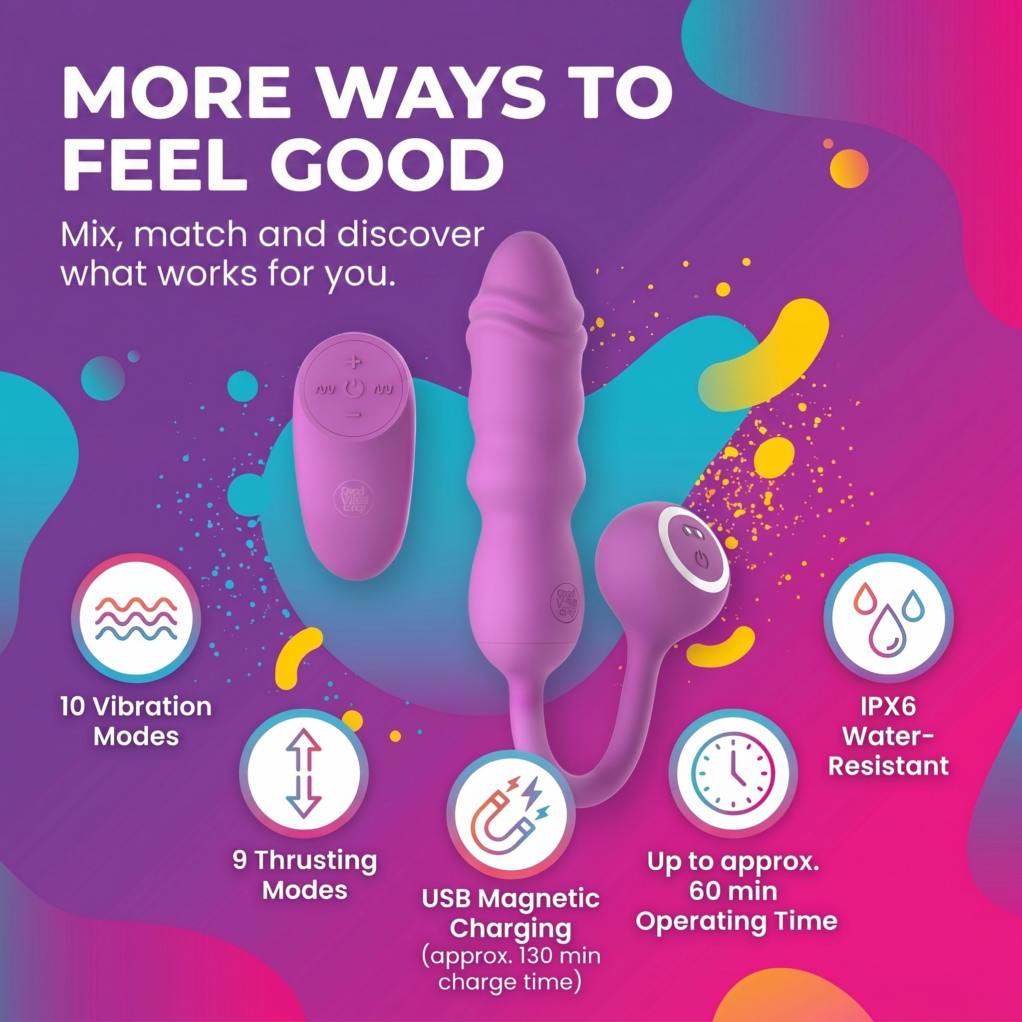 Good Vibes Only - Thrusting Bullet Remote - Roze - Afbeelding 3