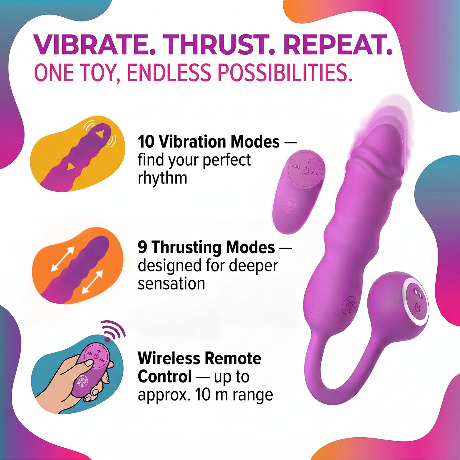 Good Vibes Only - Thrusting Bullet Remote - Roze - Afbeelding 2