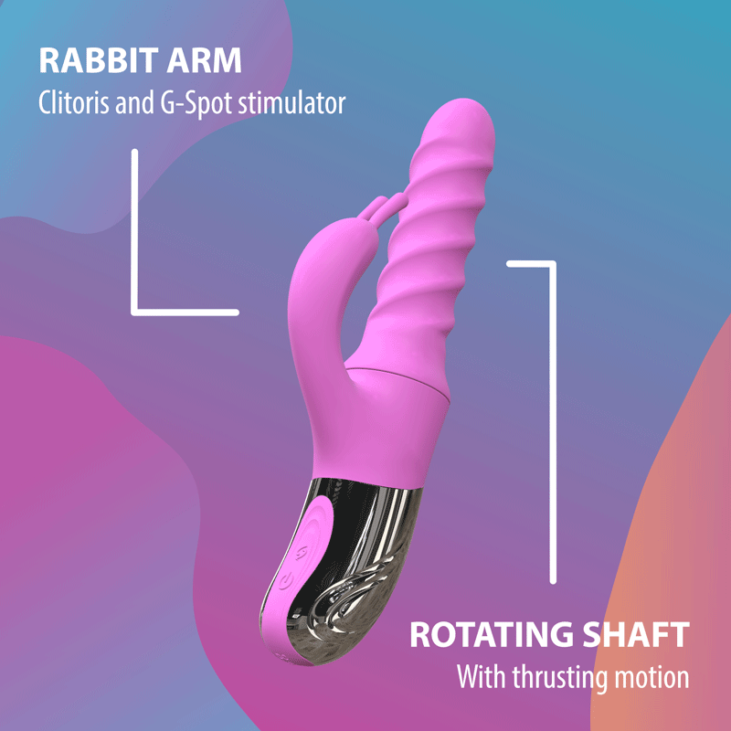 Good Vibes Only - 360° Rotating Thrusting Vibrator - Roze - Afbeelding 4