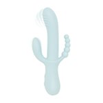 Good Vibes Only - Triple Stimulation Vibe - Soft Silicone - Blauw