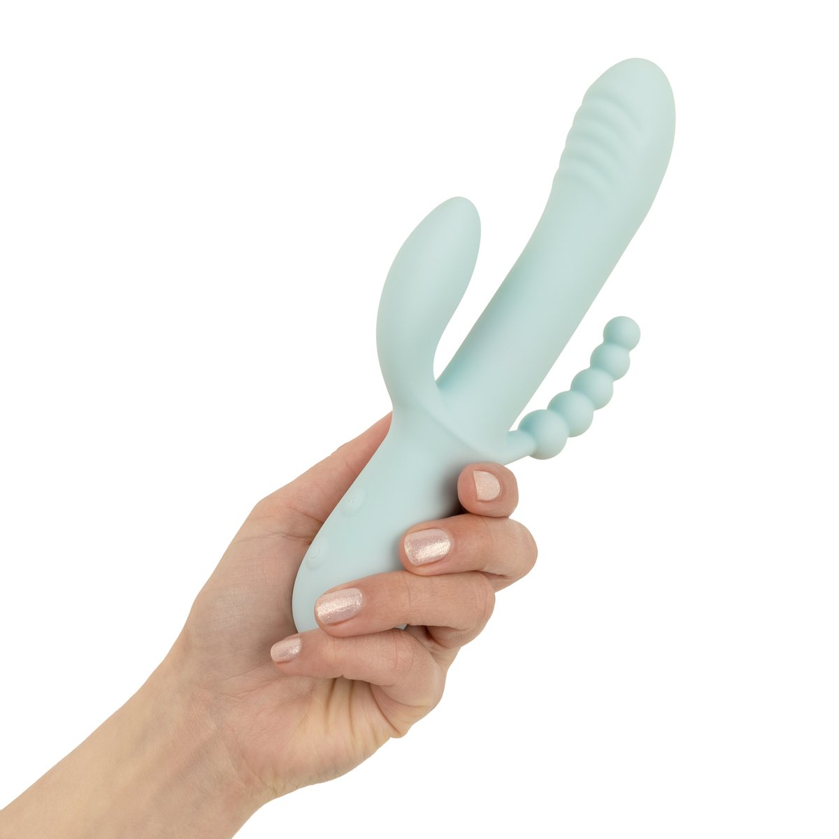 Good Vibes Only - Triple Stimulation Vibe - Soft Silicone - Blauw