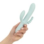 Good Vibes Only - Triple Stimulation Vibe - Soft Silicone - Blauw