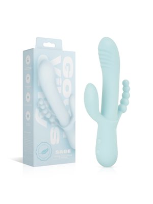 Good Vibes Only - Triple Stimulation Vibe - Soft Silicone - Blauw
