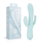 Good Vibes Only - Triple Stimulation Vibe - Soft Silicone - Blauw