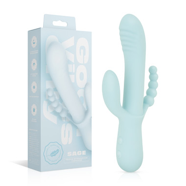 sex toys for sensitive women Good Vibes Only - Triple Stimulation Vibe - Soft Silicone - Blue