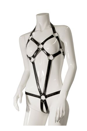 GP Datex geschnürter Bodysuit mit O-Ringen