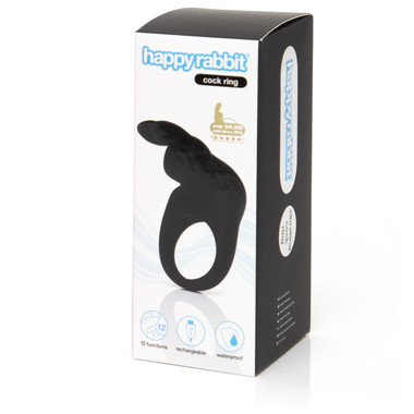 penisring rabbit Happy Rabbit - Rechargeable Vibrating Rabbit Cock Ring Black