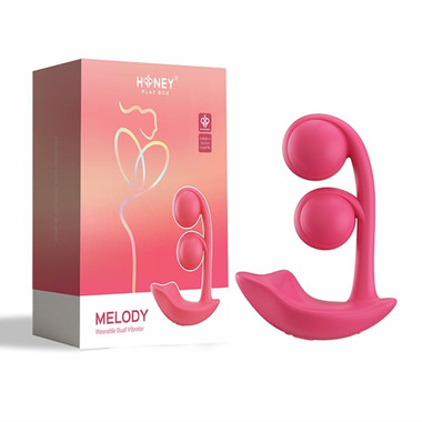 HoneyPlayBox - Melody-Drucksensor App-gesteuerte Zwillingsbälle Clitoris- &  G-Punkt-Vibrator Magenta