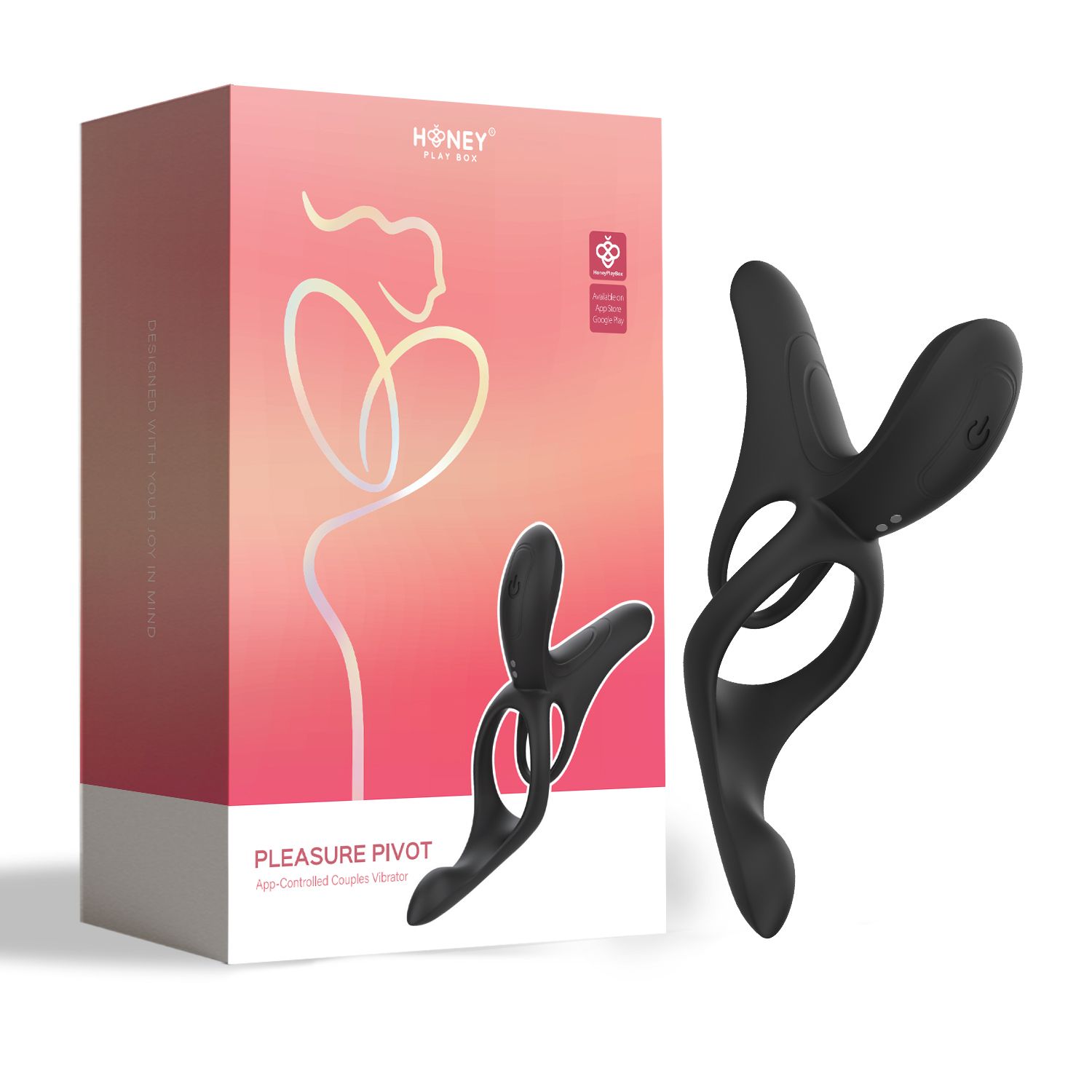 HoneyPlayBox - Pleasure Pivot App-bestuurde Vibrator voor Koppels Zwart foto 3