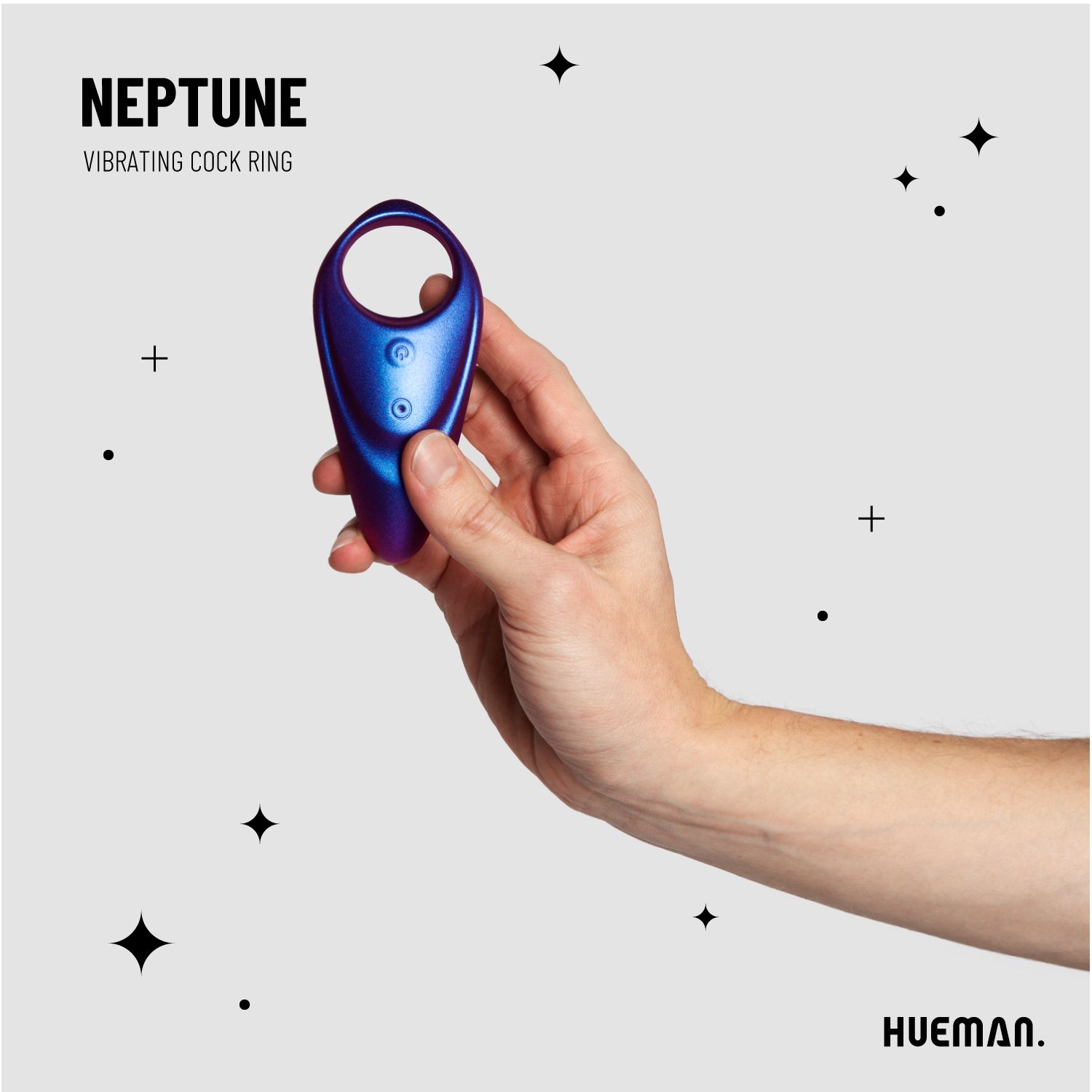 Hueman - Neptune Vibrating Cock Ring + Remote - EasyToys