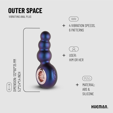 Hueman - Outer Space Vibrating Anal Plug - Pabo