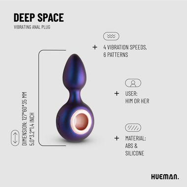 glowing anal plug Hueman - Deep Space Vibrating Anal Plug main image 0