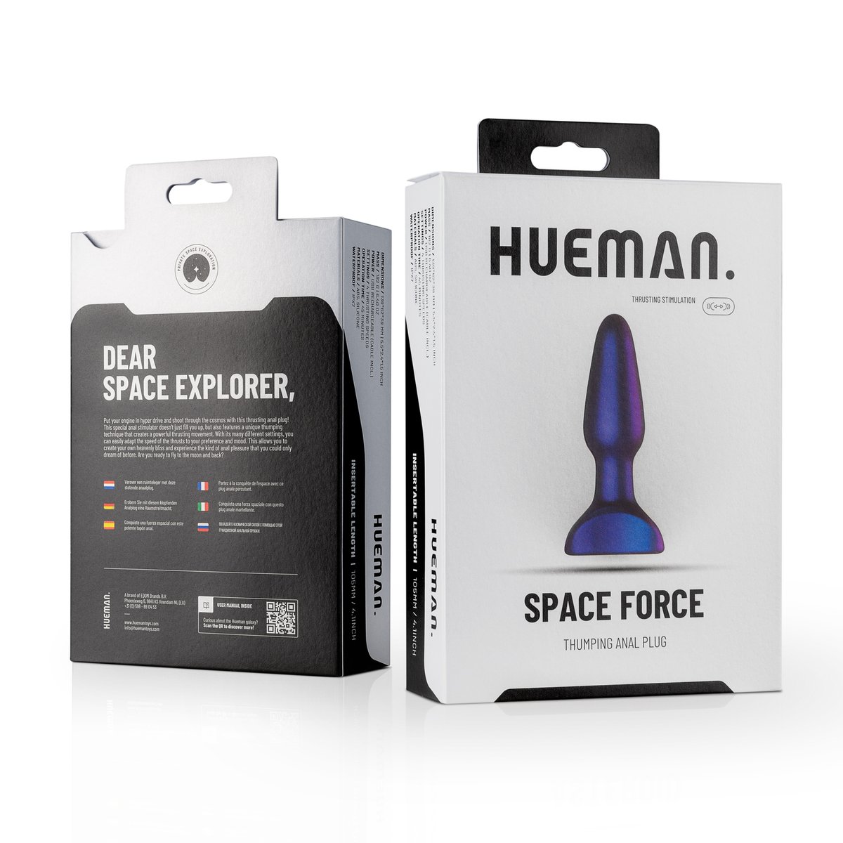 Hueman - Space Force Vibrerende en Stotende Buttplug