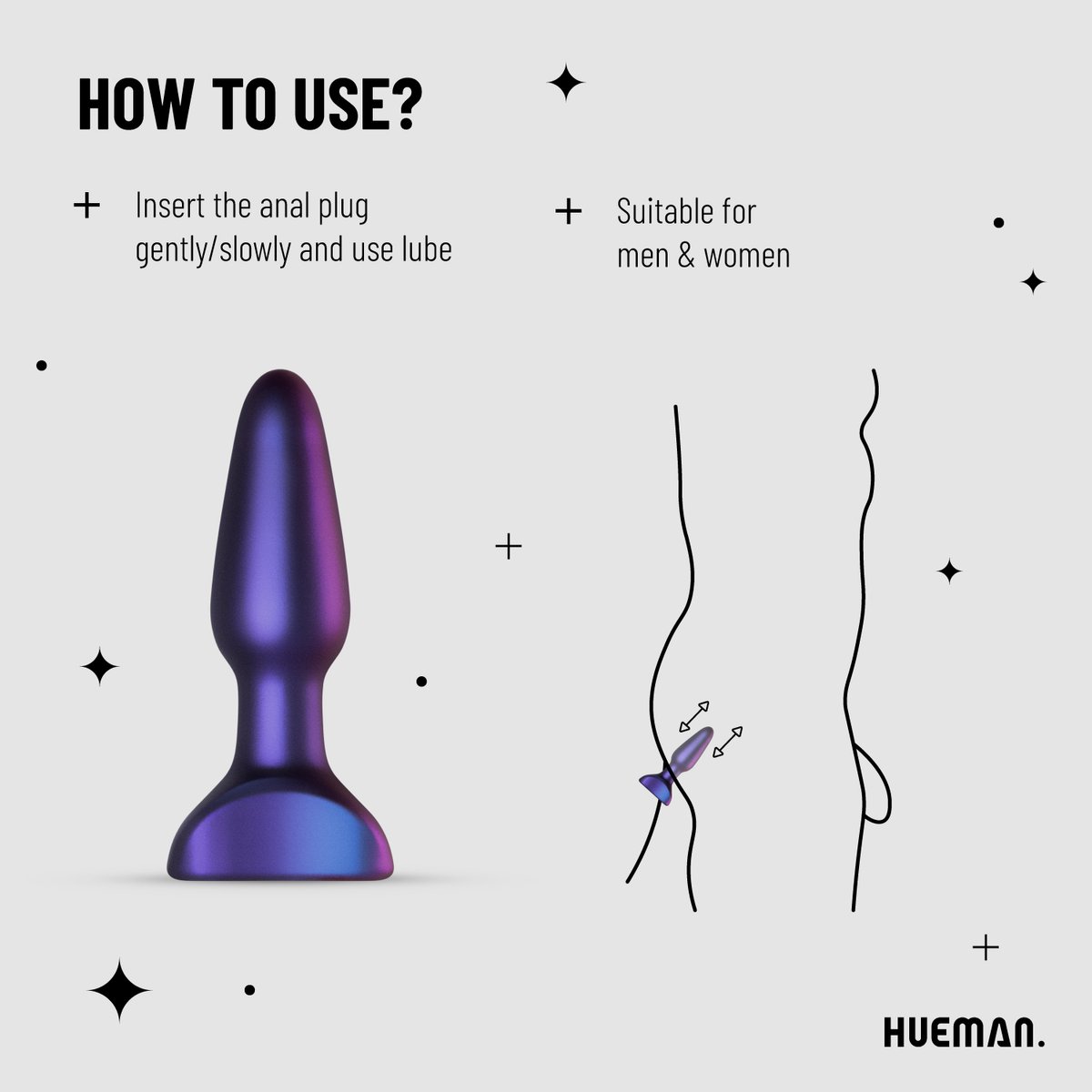 Hueman - Space Force Vibrerende en Stotende Buttplug