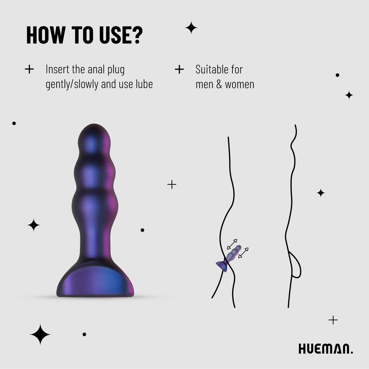 Hueman - Space Invader Vibrerende en Stotende Buttplug