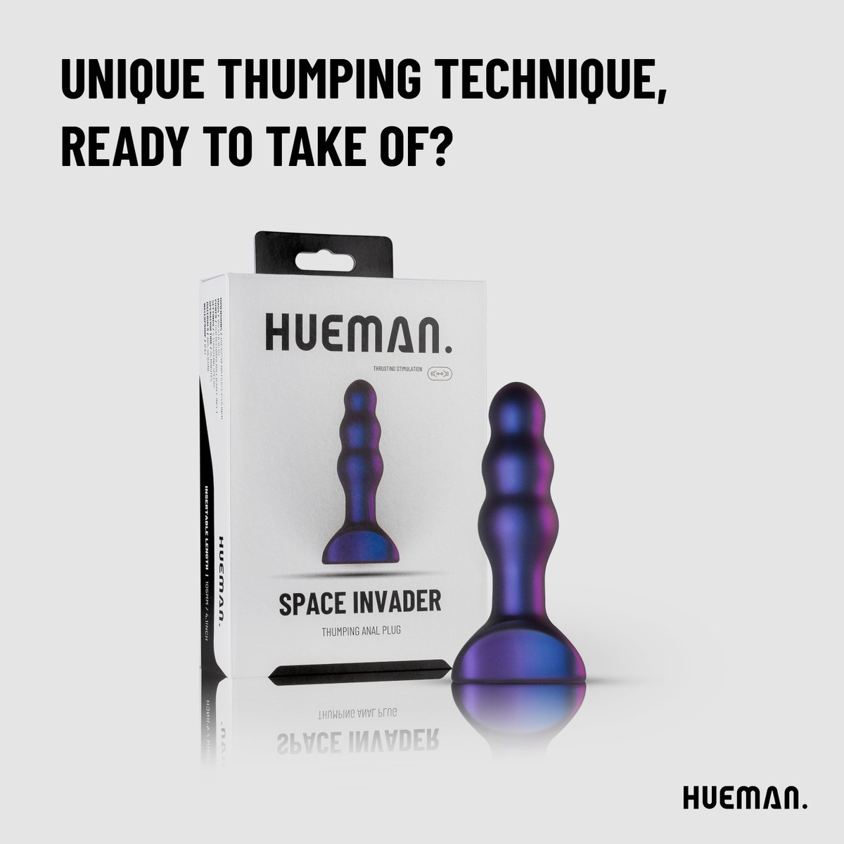Hueman - Space Invader Vibrerende en Stotende Buttplug
