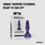 Hueman - Space Invader Vibrerende en Stotende Buttplug