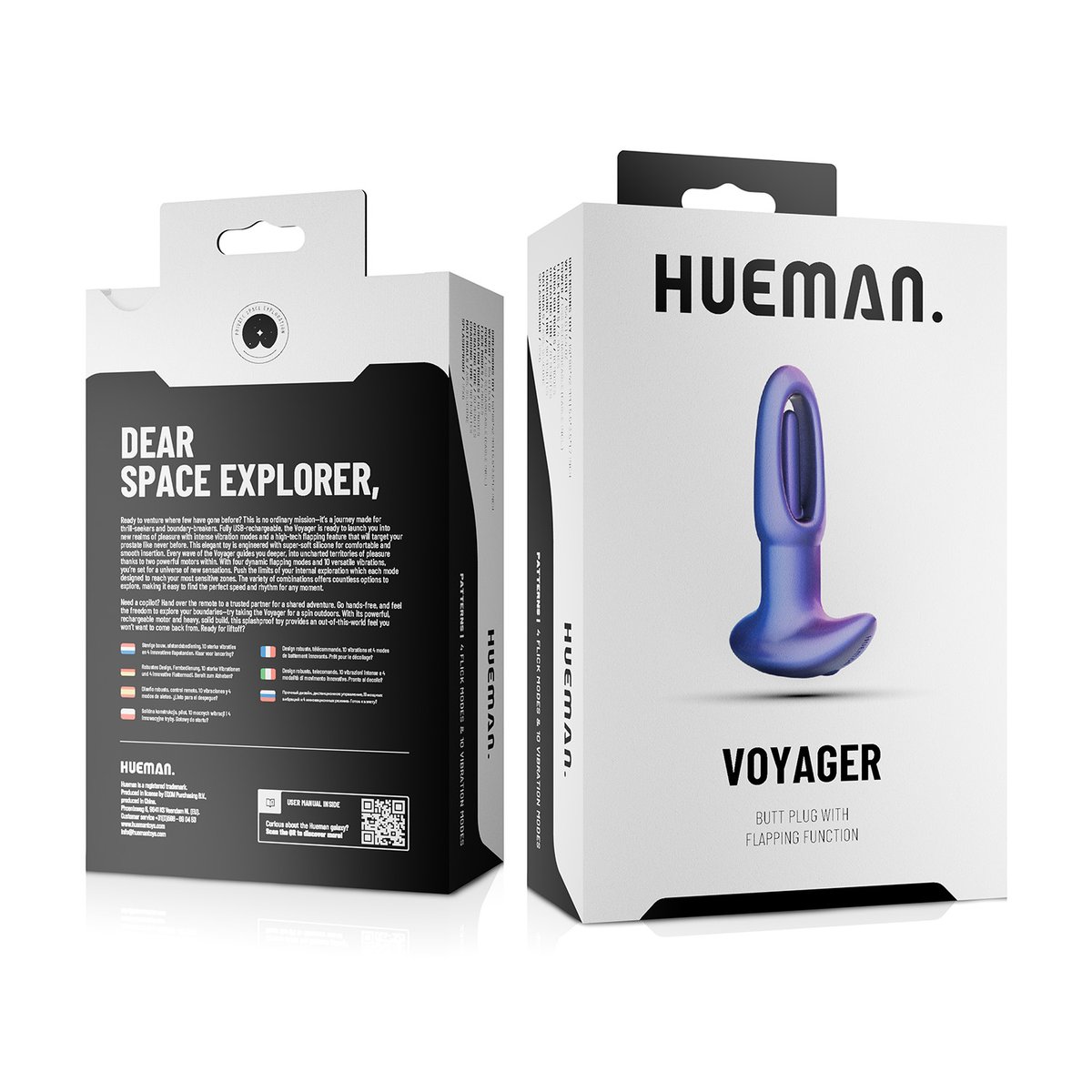 Hueman - Voyager Vibrerende Butt Plug met Tikfunctie - Paars