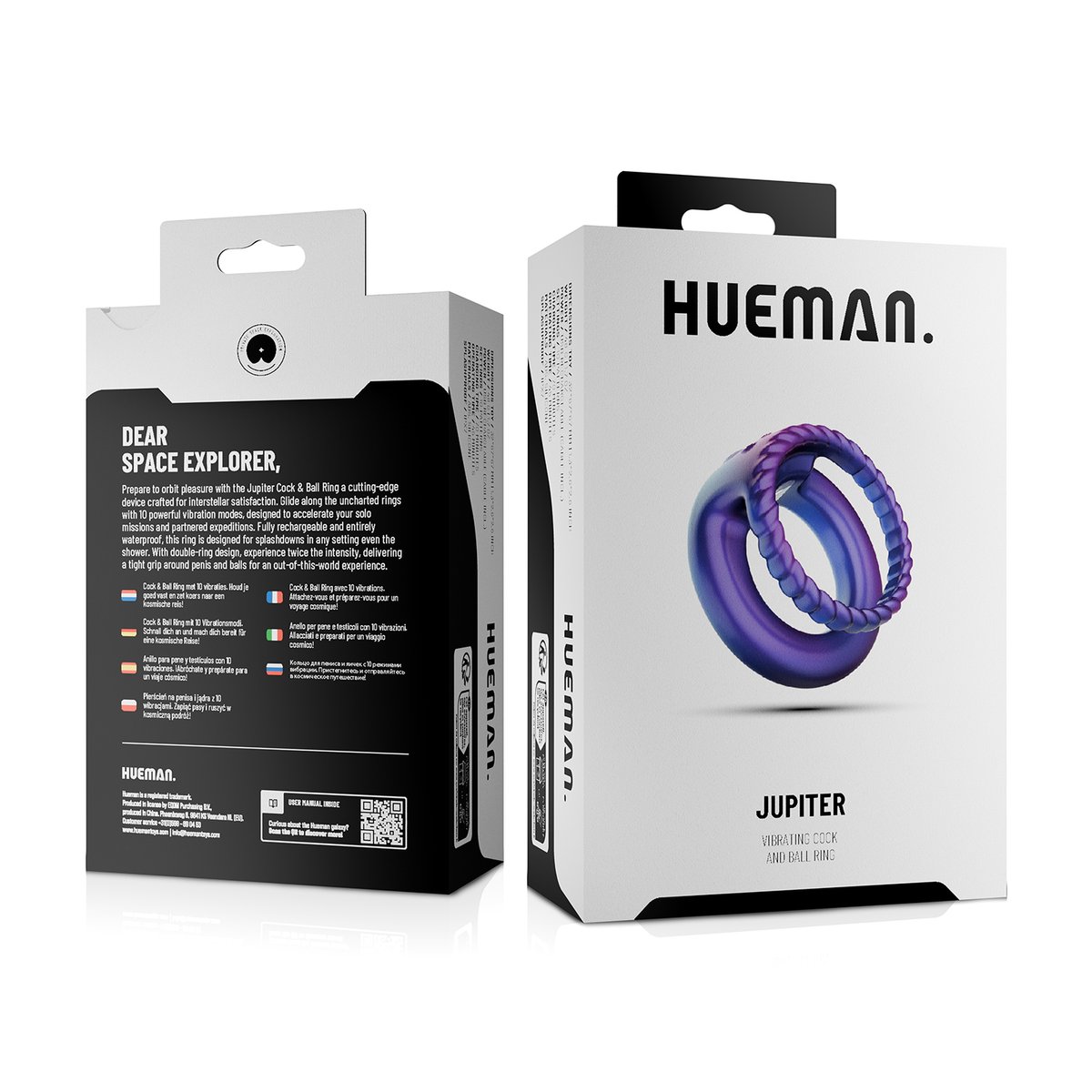 Hueman - Jupiter Vibrerende Cock- en Ballenring - Paars