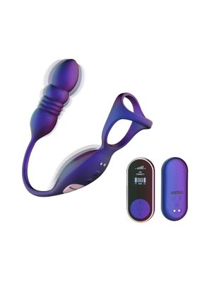 Hueman - Deep Impact Cock- & Ballring - Met Stotende Prostaatstimulator