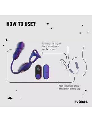 Hueman - Deep Impact Cock- & Ballring - Met Stotende Prostaatstimulator