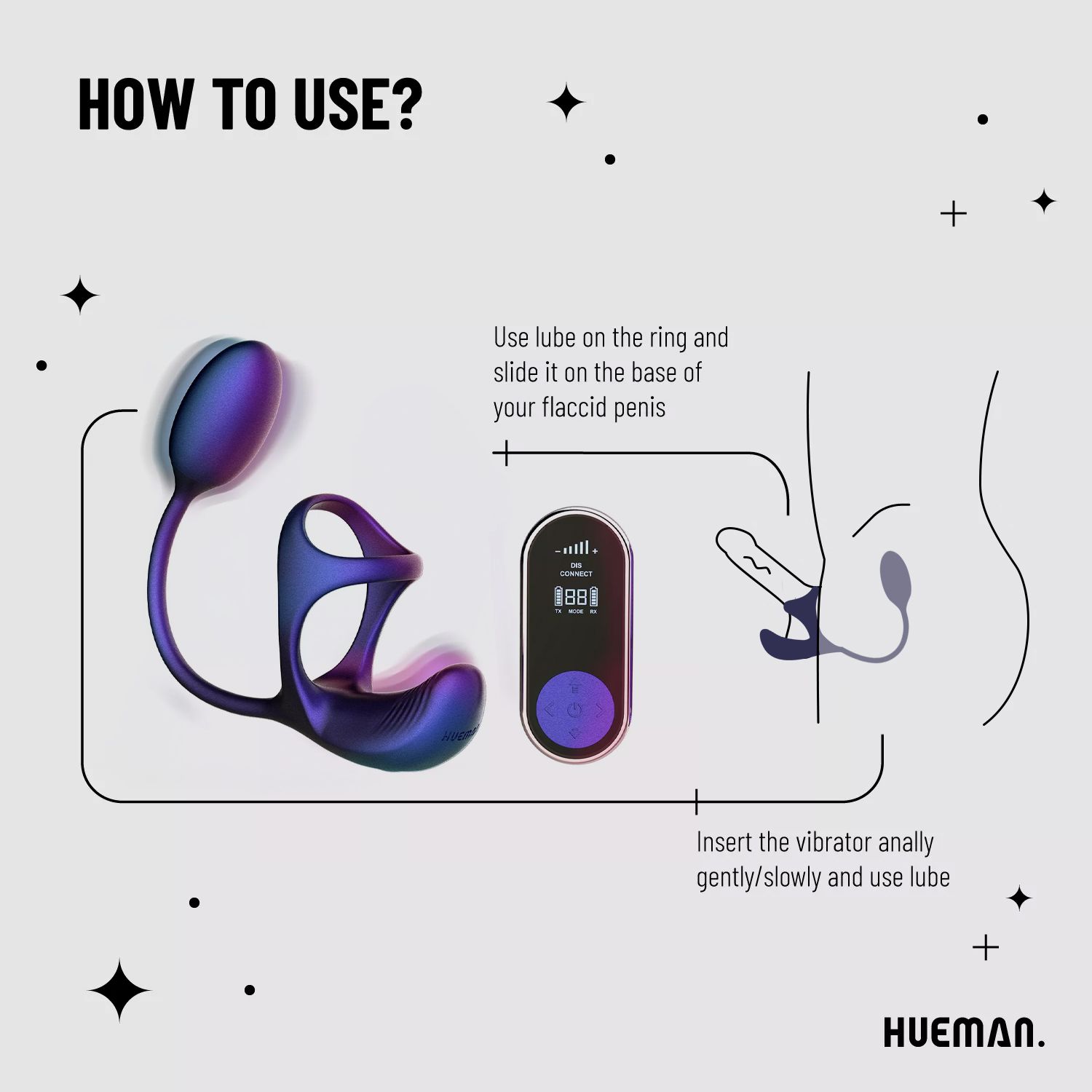Hueman - Halo Orbit Cockring - Dubbele Stimulatie foto 4