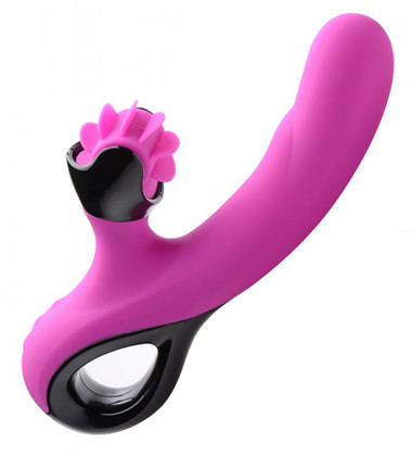 G-Spin Silicone Vibrator with Spinning Clitoral Stimulation - EasyToys
