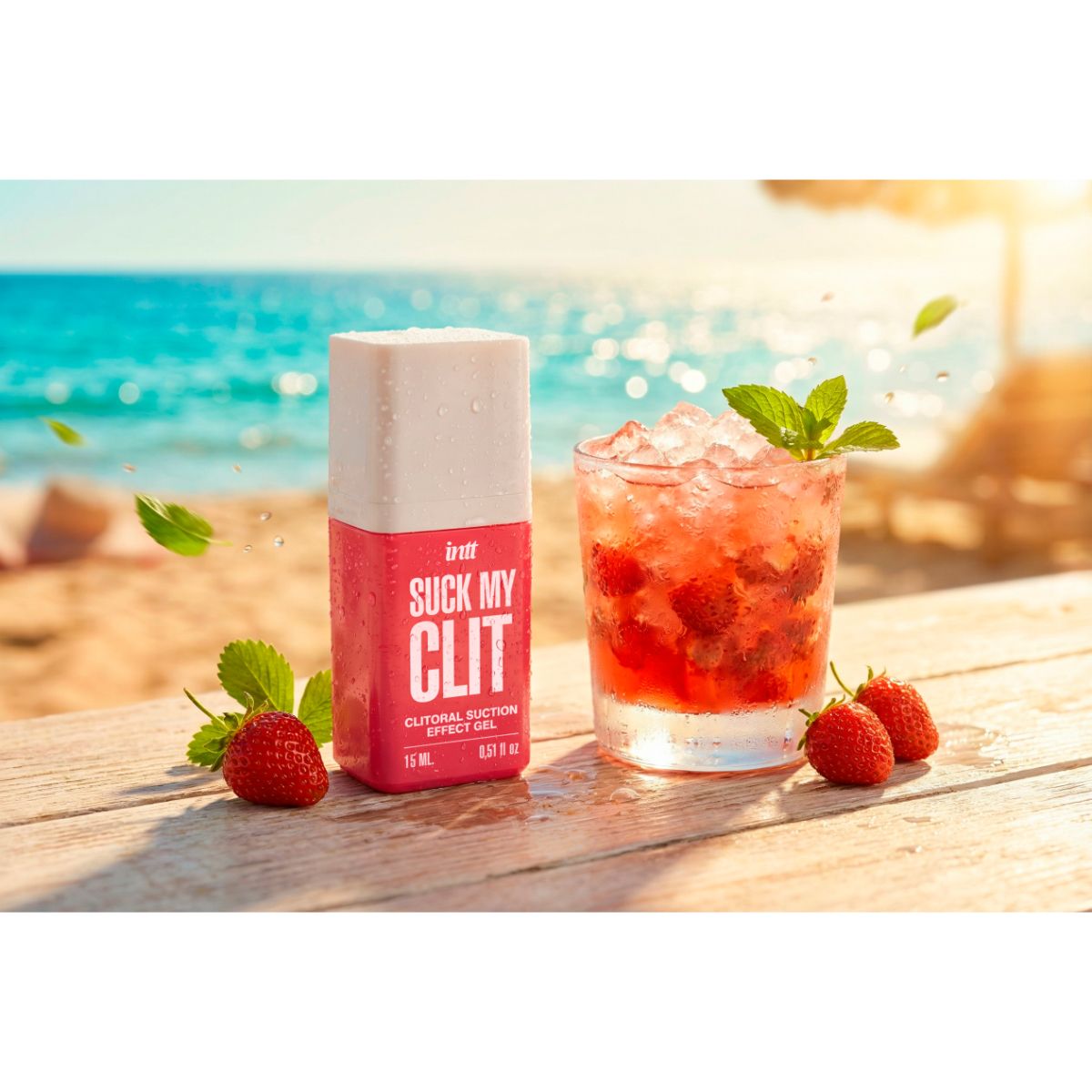 INTT - Suck My Clit Gel Wilde Aardbei - 15ml - Afbeelding 3