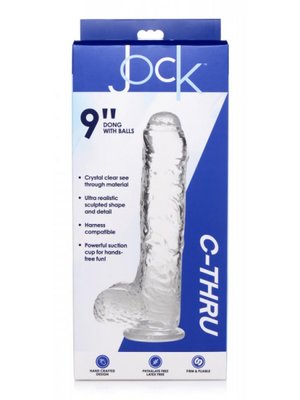 Jock C-Thru Transparante Dildo - 25 cm.