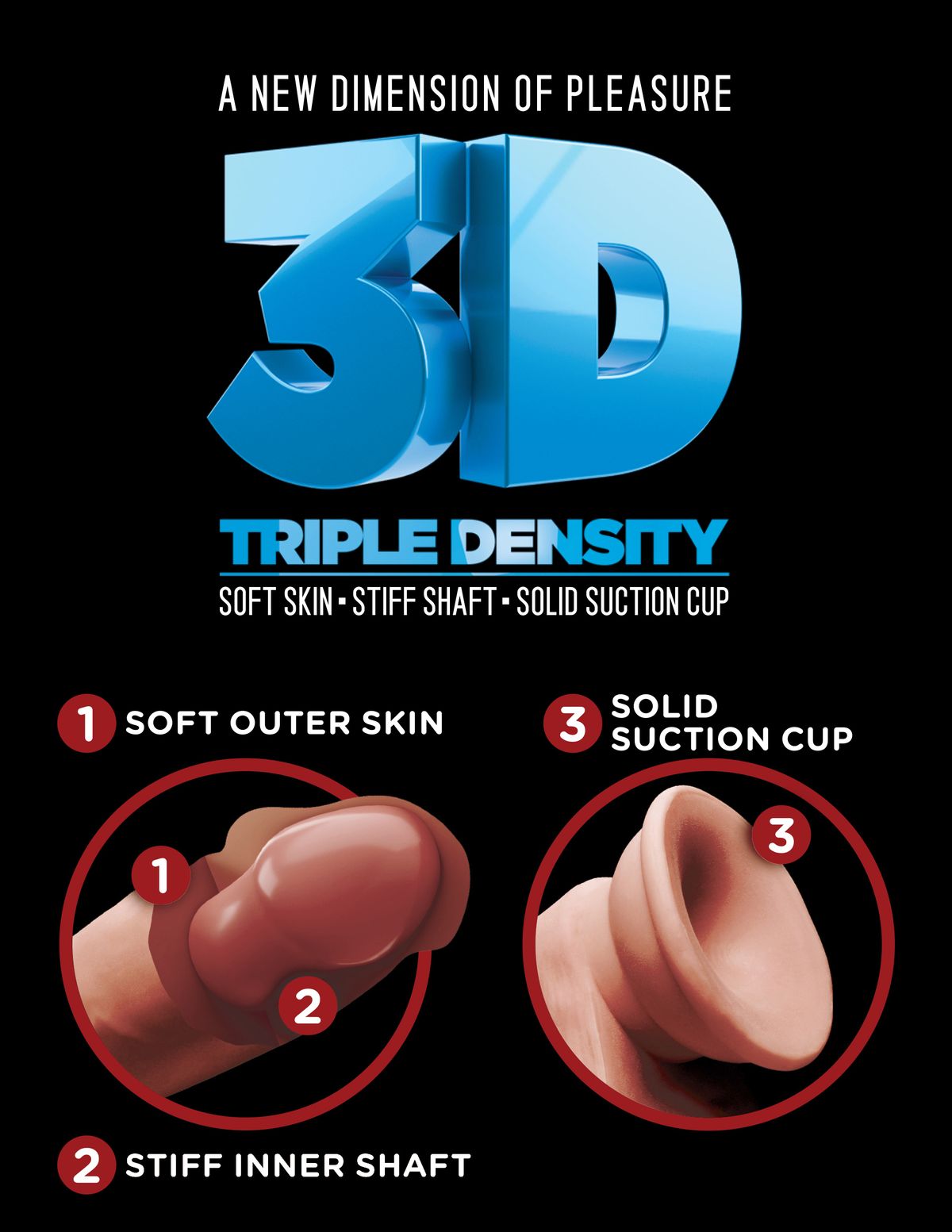 King Cock Plus - Triple Density Dildo met Ballen Beige - 20 cm foto 7