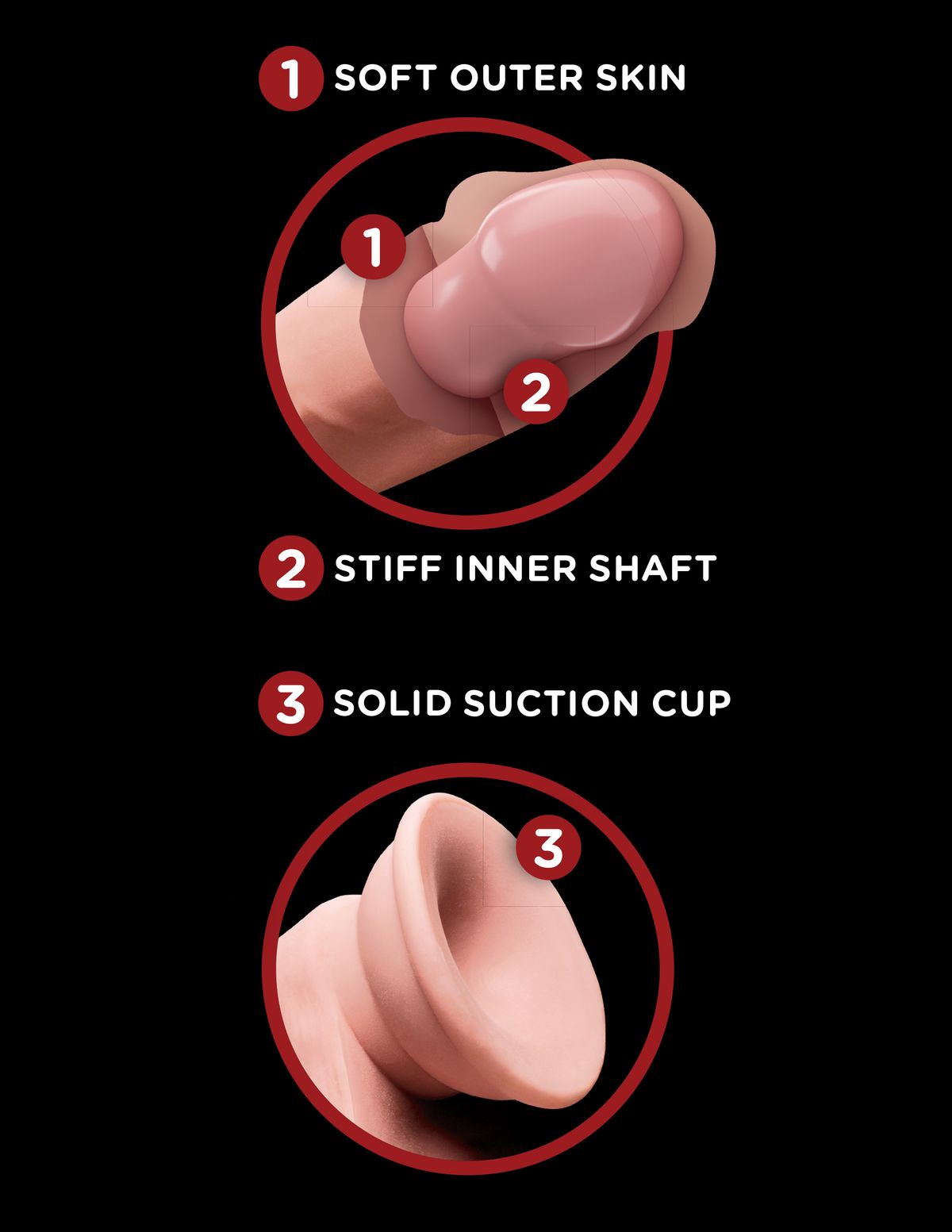 King Cock Plus - Triple Density Dildo Met Bewegende Balzak - 18 cm foto 3