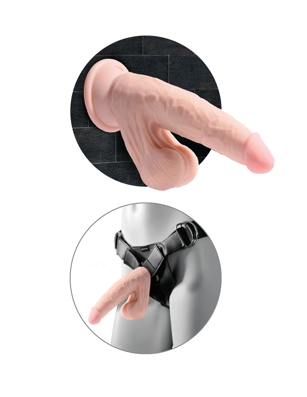 King Cock Plus - Triple Density Dildo Met Bewegende Balzak - 23 cm foto 4
