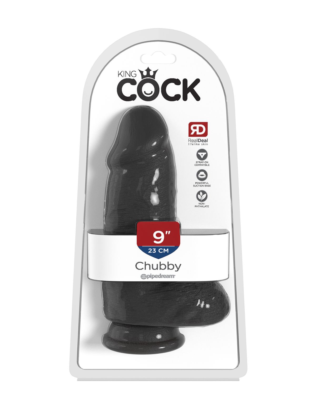King Cock - Chubby Dildo Met Balzak Zwart - 23 cm foto 5