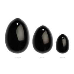 La Gemmes - Yoni Ei Set Zwarte Obsidiaan (L-M-S)