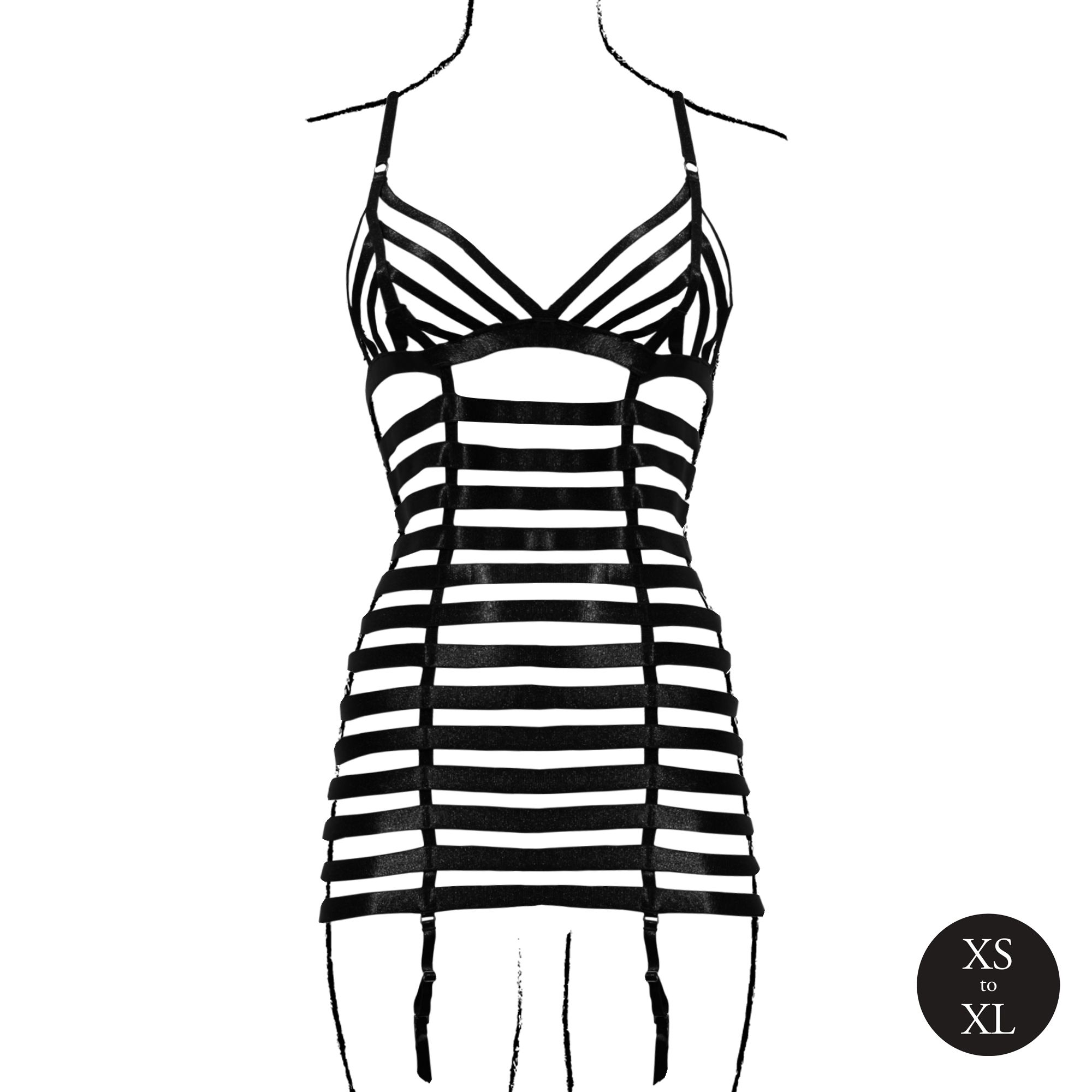 Le Désir - Lola Strappy Set Jurkje - Zwart foto 5