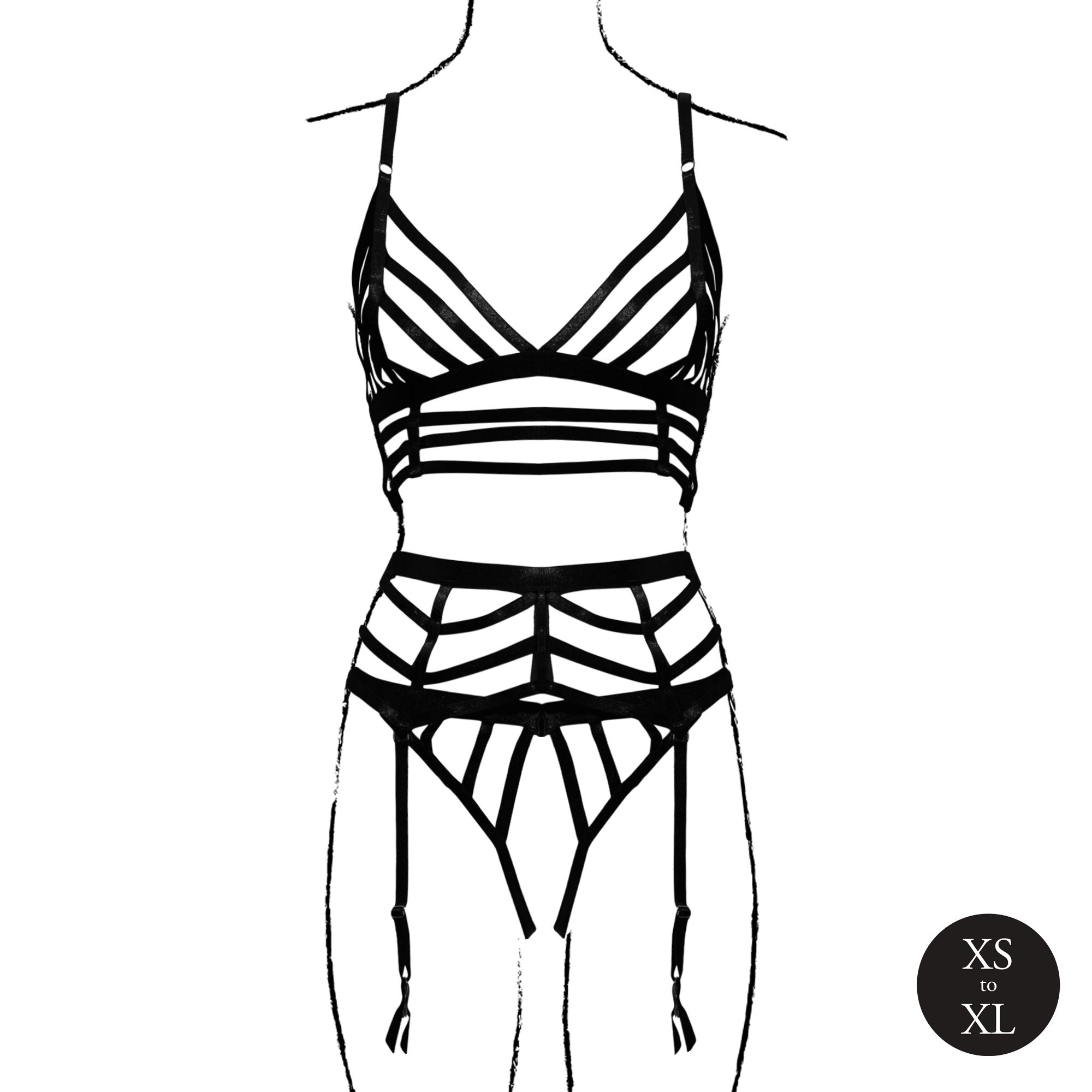 Le Désir - Lola Strappy BH Set - Zwart foto 5