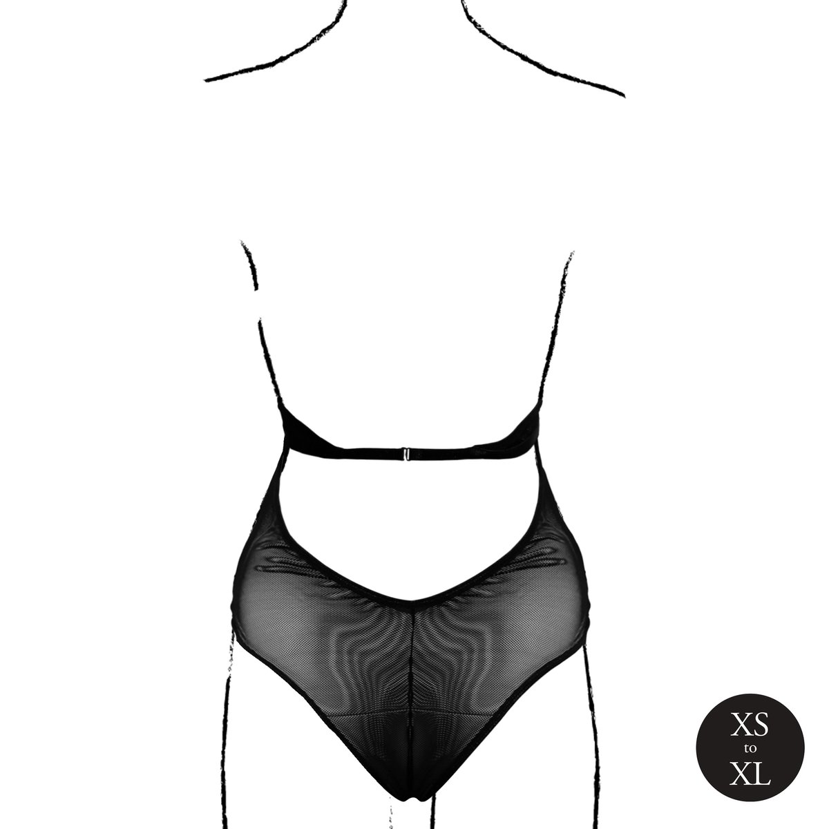 Le Désir - Olympia Body Met Open Kruisje - Zwart