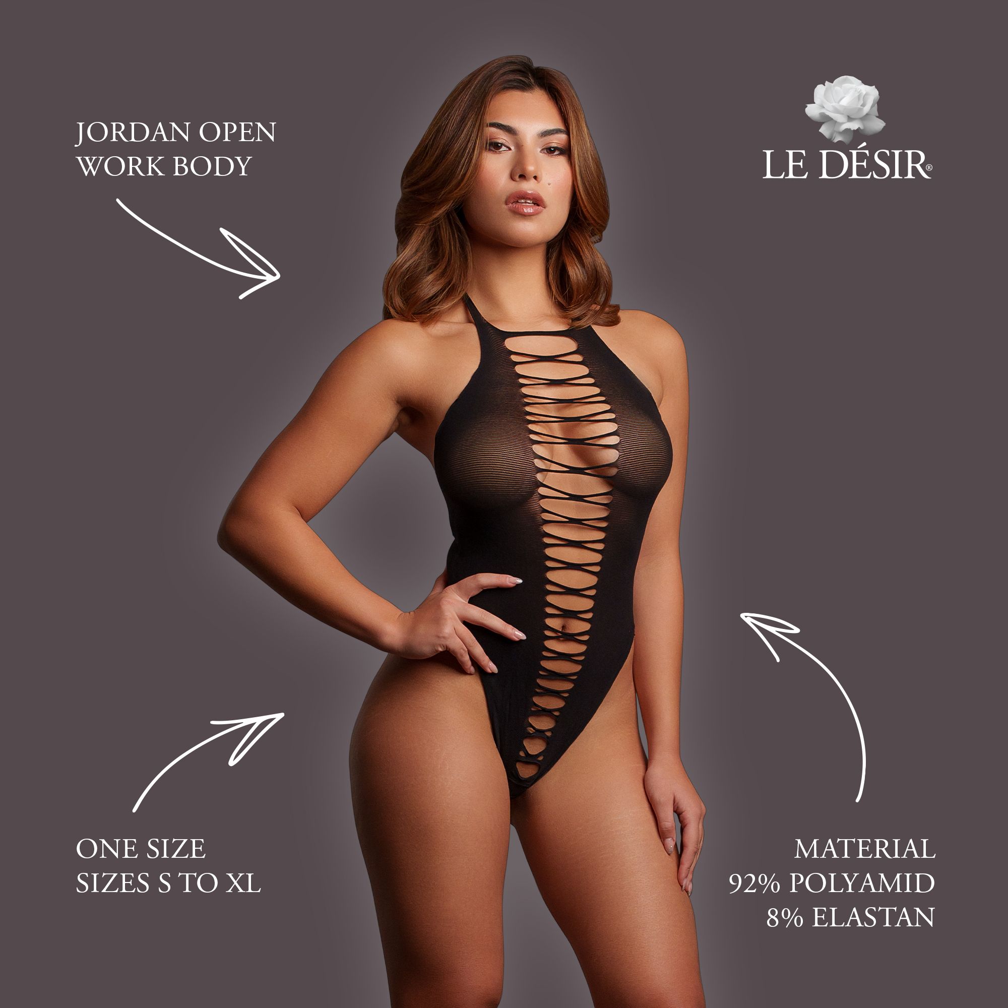 Le Désir - Jordan Open Body - Zwart foto 3