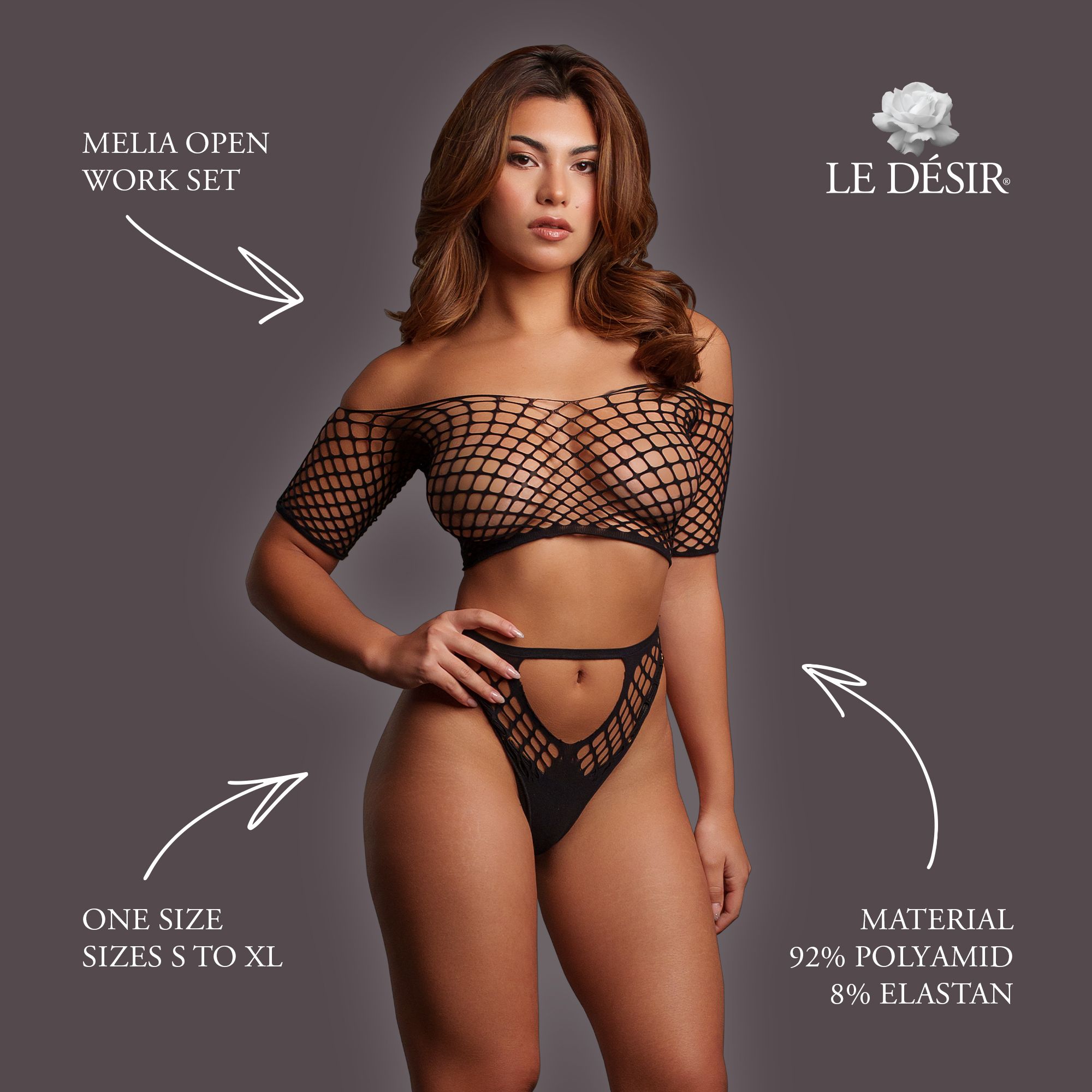 Le Désir - Melia Open Setje 2-delig - Zwart foto 3