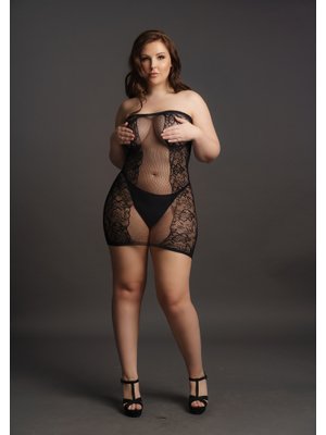 Strapless jurkje Curvy - zwart