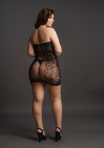 Strapless jurkje Curvy - zwart