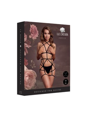 Le Desir - Strappy Open Cup Bodyharnas One Size - Zwart