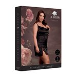 Le Desir – Zijden Jurk met Kruisbanden en Split, Open Rug, Queen Size - Zwa