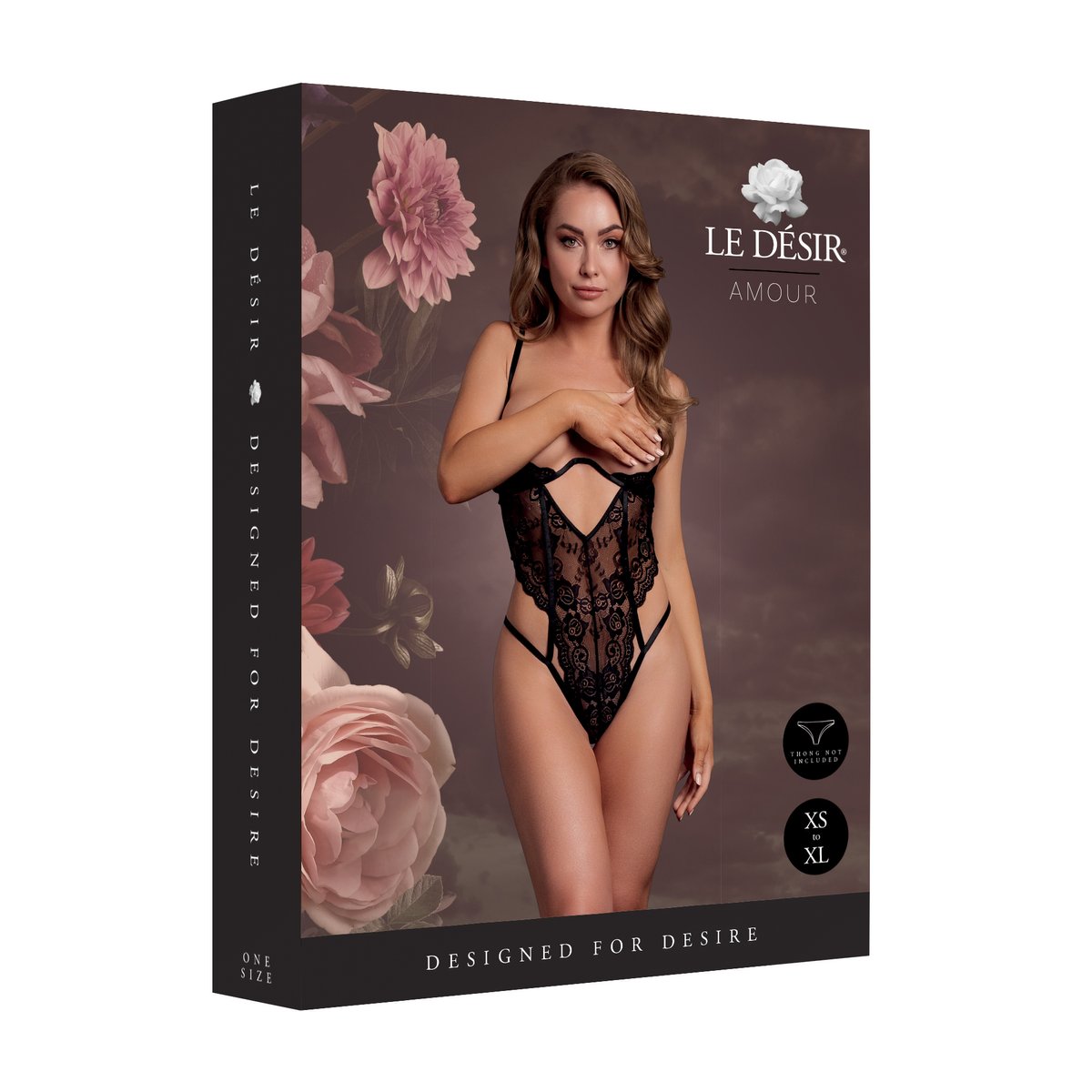 Le Désir – Open Cup Bodysuit met Beugel - Zwart