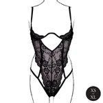 Le Désir – Open Cup Bodysuit met Beugel - Zwart