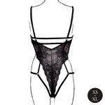 Le Désir – Open Cup Bodysuit met Beugel - Zwart
