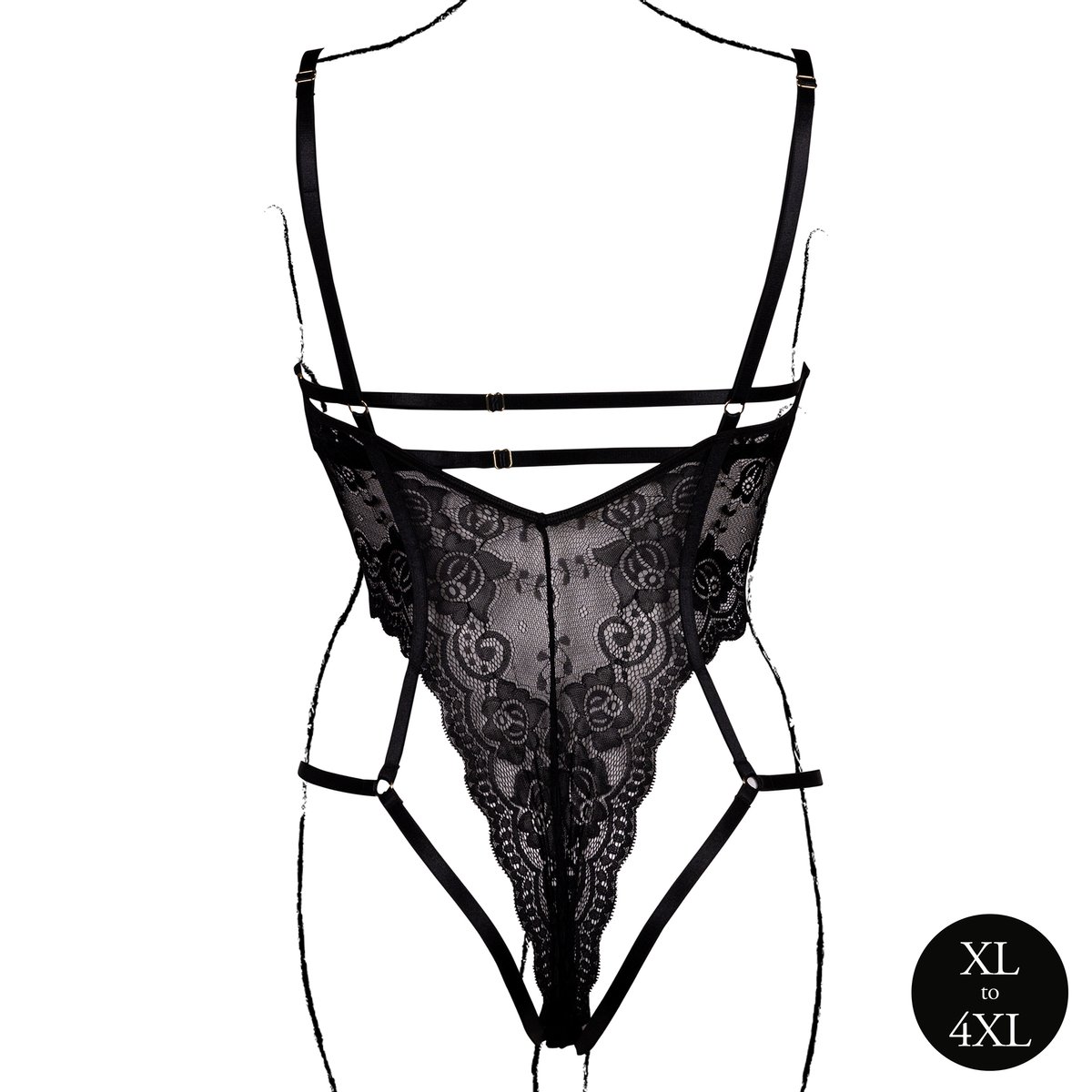 Le Désir – Open Cup Bodysuit met Beugel - Zwart