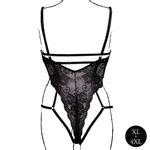 Le Désir – Open Cup Bodysuit met Beugel - Zwart