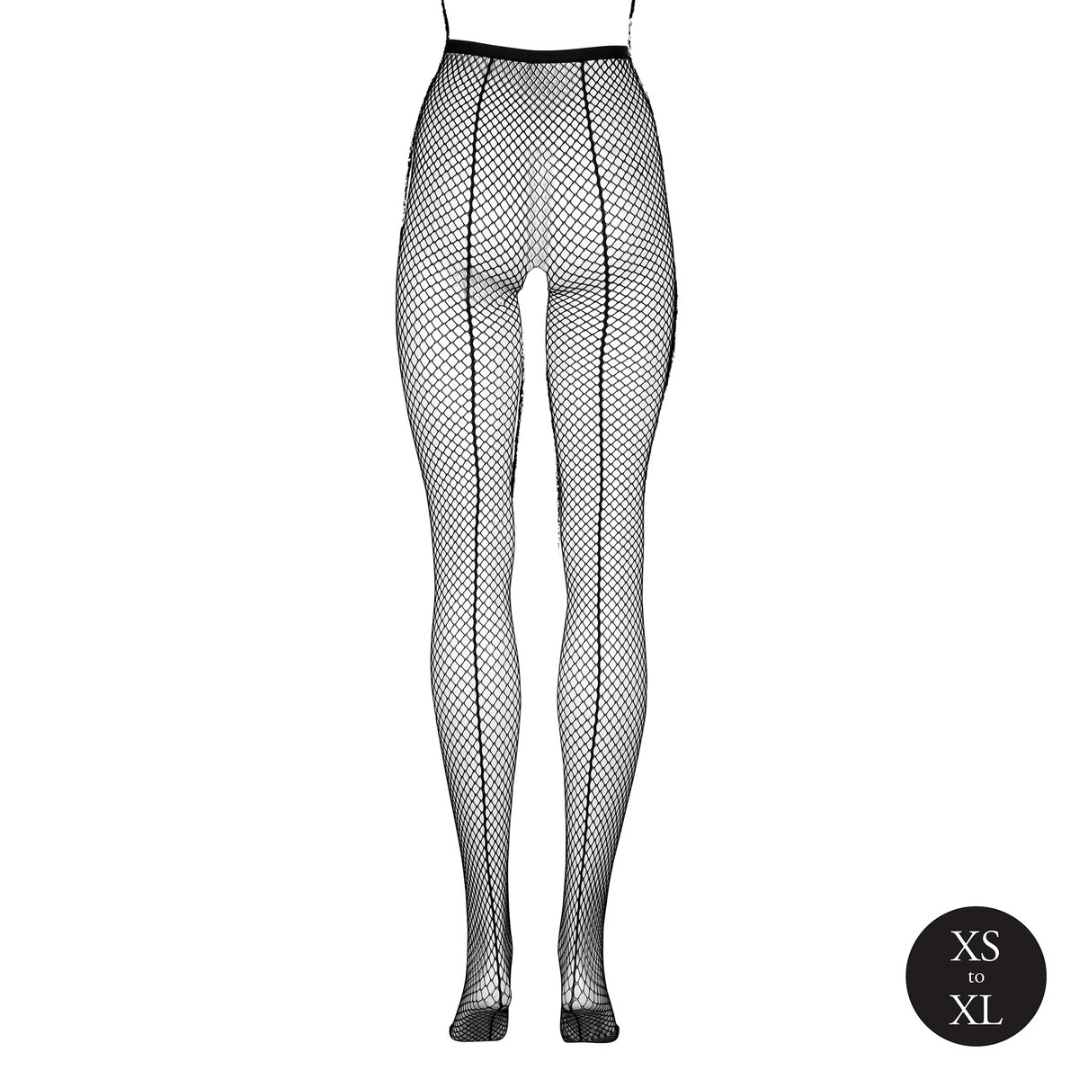 Le Desir - Panty met Fijn Visnetpatroon - Zwart